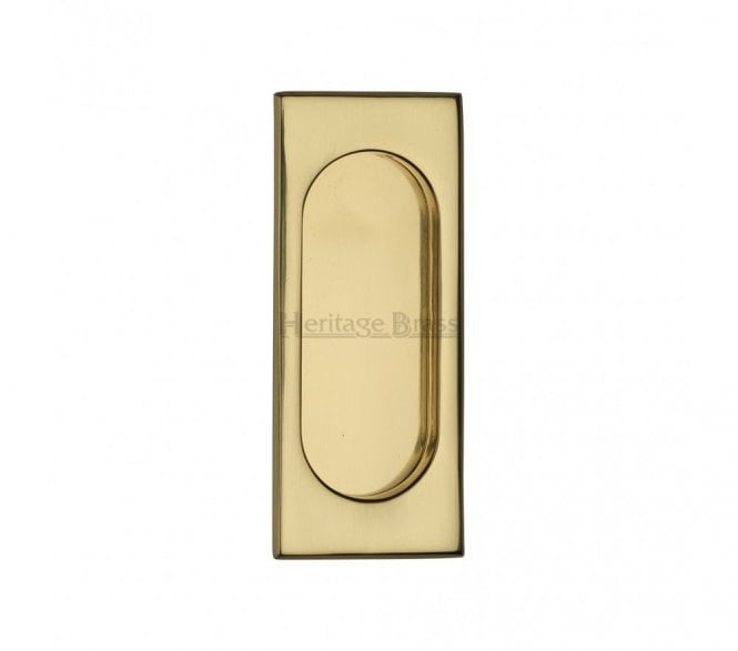 Heritage Brass C1850 Sliding Door Flush Pull 105x44mm - Polished Brass