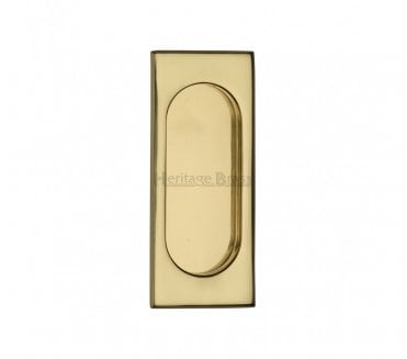 Heritage Brass C1850 Sliding Door Flush Pull 105x44mm - Polished Brass