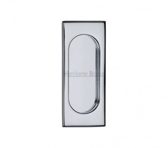 Heritage Brass C1850 Sliding Door Flush Pull 105x44mm - Polished Chrome