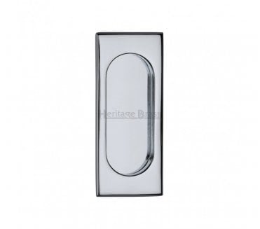Heritage Brass C1850 Sliding Door Flush Pull 105x44mm - Polished Chrome