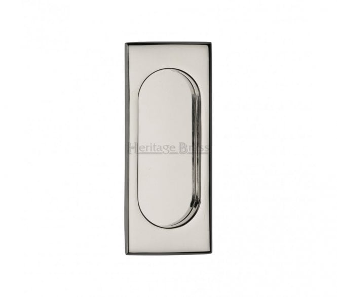 Heritage Brass C1850 Sliding Door Flush Pull 105x44mm - Polished Nickel