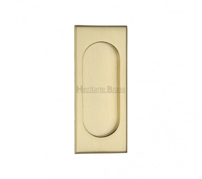 Heritage Brass C1850 Sliding Door Flush Pull 105x44mm - Satin Brass