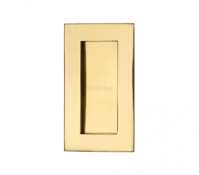 Heritage Brass C1855 Rectangular Flush Pull 105x58mm - Polished Brass