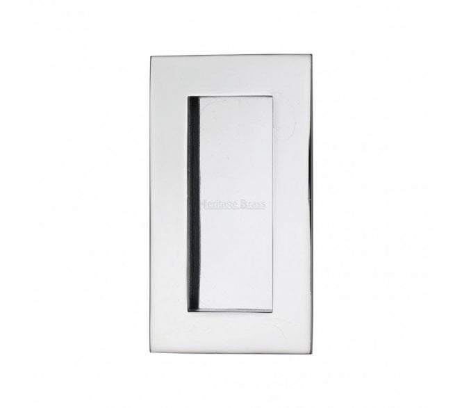 Heritage Brass C1855 Rectangular Flush Pull 105x58mm - Polished Chrome