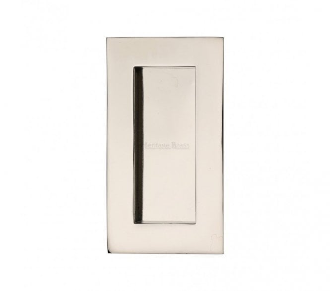 Heritage Brass C1855 Rectangular Flush Pull 105x58mm - Polished Nickel