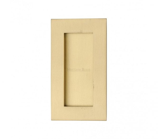 Heritage Brass C1855 Rectangular Flush Pull 105x58mm - Satin Brass