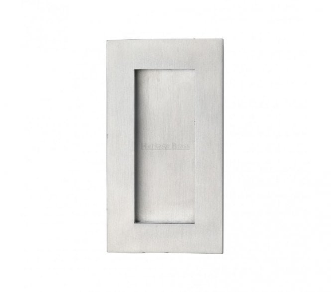 Heritage Brass C1855 Rectangular Flush Pull 105x58mm - Satin Chrome
