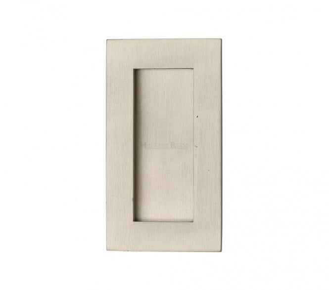Heritage Brass C1855 Rectangular Flush Pull 105x58mm - Satin Nickel