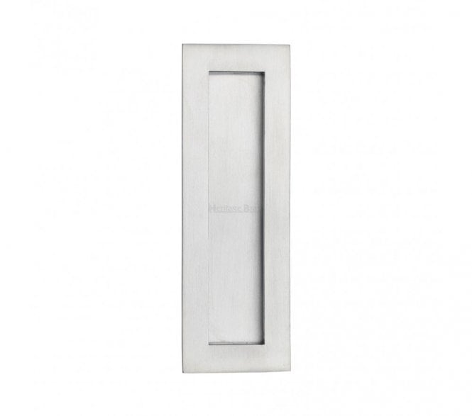 Heritage Brass C1855 Rectangular Flush Pull 175x58mm - Satin Chrome