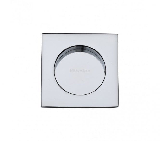 Heritage Brass C1860 Square Flush Pull 63x63mm - Polished Chrome