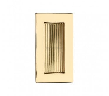 Heritage Brass C1865 Reeded Rectangular Flush Pull 105x58mm - Polished Brass