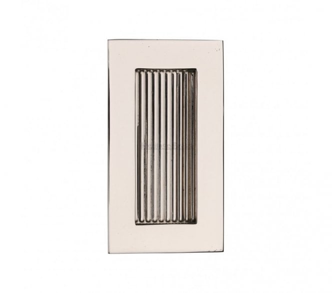 Heritage Brass C1865 Reeded Rectangular Flush Pull 105x58mm - Polished Nickel
