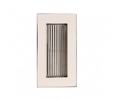Heritage Brass C1865 Reeded Rectangular Flush Pull 105x58mm - Polished Nickel