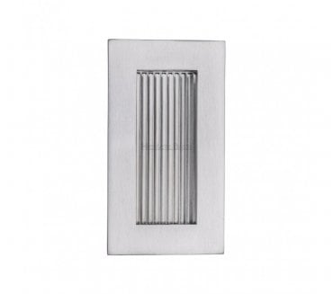 Heritage Brass C1865 Reeded Rectangular Flush Pull 105x58mm - Satin Chrome