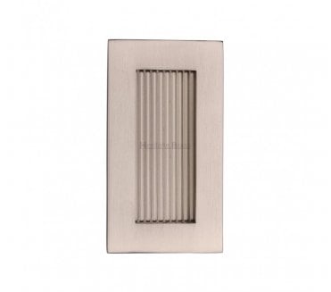 Heritage Brass C1865 Reeded Rectangular Flush Pull 105x58mm - Satin Nickel