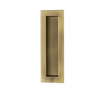 Heritage Brass C1865 Reeded Rectangular Flush Pull 175x58mm - Antique Brass