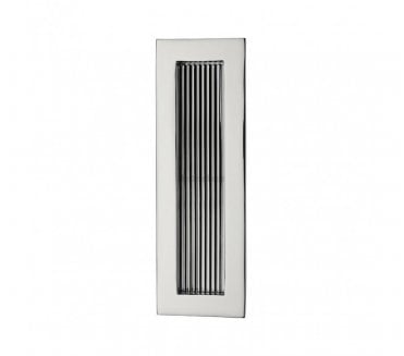 Heritage Brass C1865 Reeded Rectangular Flush Pull 175x58mm - Polished Chrome