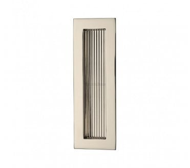 Heritage Brass C1865 Reeded Rectangular Flush Pull 175x58mm - Polished Nickel