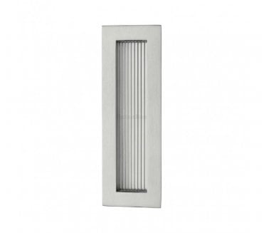 Heritage Brass C1865 Reeded Rectangular Flush Pull 175x58mm - Satin Chrome