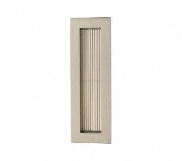 Heritage Brass C1865 Reeded Rectangular Flush Pull 175x58mm - Satin Nickel