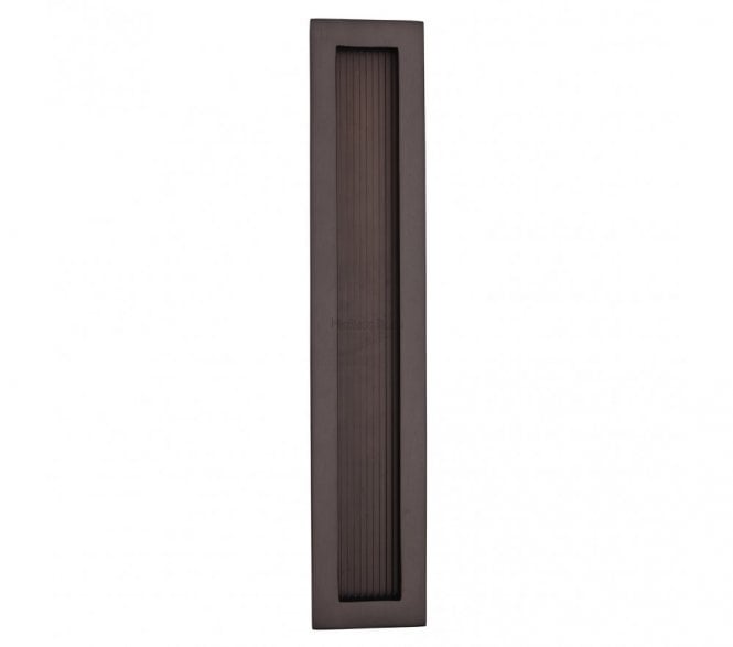 Heritage Brass C1865 Reeded Rectangular Flush Pull 300x58mm - Matt Bronze