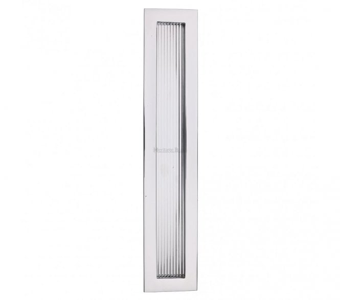Heritage Brass C1865 Reeded Rectangular Flush Pull 300x58mm - Polished Chrome