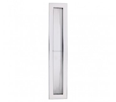Heritage Brass C1865 Reeded Rectangular Flush Pull 300x58mm - Polished Chrome