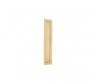 Heritage Brass C1865 Reeded Rectangular Flush Pull 300x58mm - Satin Brass