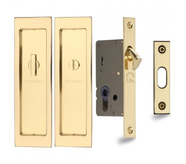 Heritage Brass C1877 Sliding Bathroom Flush Pull Set 197x57mm - Polished Brass
