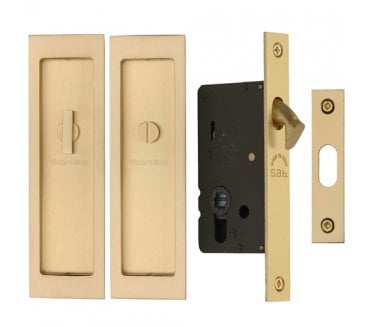 Heritage Brass C1877 Sliding Bathroom Flush Pull Set 197x57mm - Satin Brass