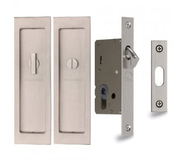 Heritage Brass C1877 Sliding Bathroom Flush Pull Set 197x57mm - Satin Nickel
