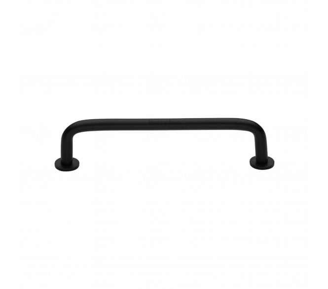 Heritage Brass C2156 D-Shaped Cabinet Pull Handles With Circular Roses - Matt Black