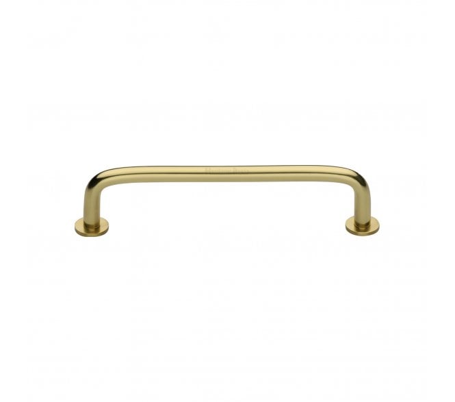 Heritage Brass C2156 D-Shaped Cabinet Pull Handles With Circular Roses - Polished Brass