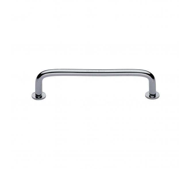 Heritage Brass C2156 D-Shaped Cabinet Pull Handles With Circular Roses - Polished Chrome