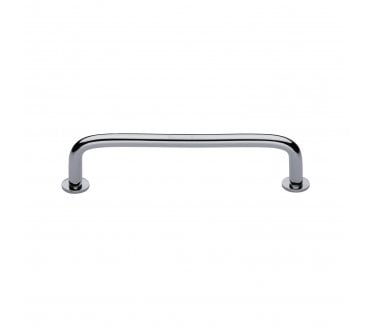 Heritage Brass C2156 D-Shaped Cabinet Pull Handles With Circular Roses - Polished Chrome
