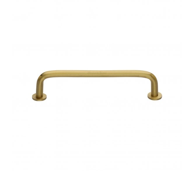 Heritage Brass C2156 D-Shaped Cabinet Pull Handles With Circular Roses - Satin Brass