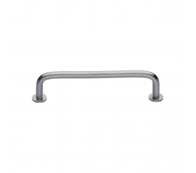 Heritage Brass C2156 D-Shaped Cabinet Pull Handles With Circular Roses - Satin Chrome