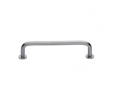 Heritage Brass C2156 D-Shaped Cabinet Pull Handles With Circular Roses - Satin Chrome