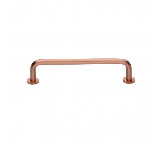 Heritage Brass C2156 D-Shaped Cabinet Pull Handles With Circular Roses - Satin Rose Gold