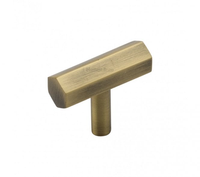 Heritage Brass C2235 Hexagon T-Shaped Cabinet Knob - Antique Brass