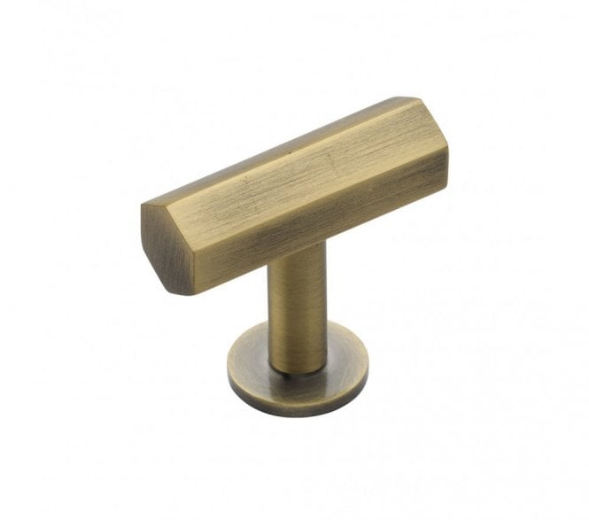 Heritage Brass C2239 Hexagonal T-Bar Cabinet Knob with Circular Rose 41mm - Antique Brass