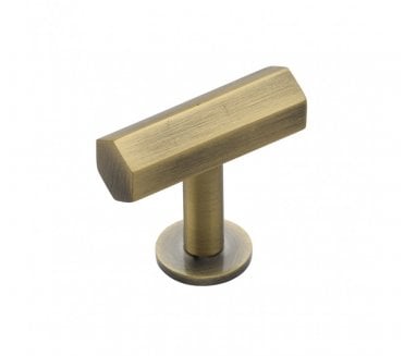 Heritage Brass C2239 Hexagonal T-Bar Cabinet Knob with Circular Rose 41mm - Antique Brass