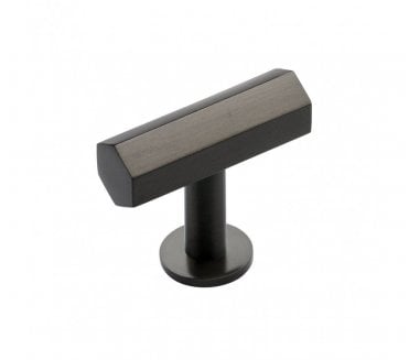 Heritage Brass C2239 Hexagonal T-Bar Cabinet Knob with Circular Rose 41mm - Matt Bronze