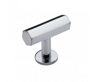 Heritage Brass C2239 Hexagonal T-Bar Cabinet Knob with Circular Rose 41mm - Polished Chrome
