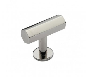 Heritage Brass C2239 Hexagonal T-Bar Cabinet Knob with Circular Rose 41mm - Polished Nickel
