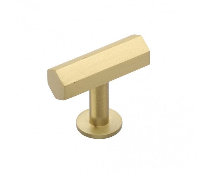 Heritage Brass C2239 Hexagonal T-Bar Cabinet Knob with Circular Rose 41mm - Satin Brass
