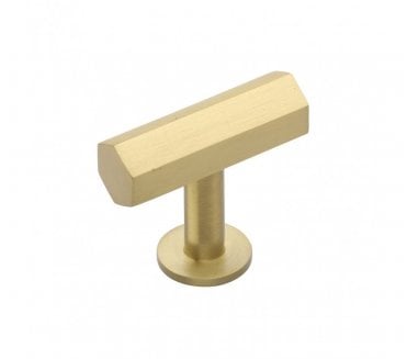 Heritage Brass C2239 Hexagonal T-Bar Cabinet Knob with Circular Rose 41mm - Satin Brass