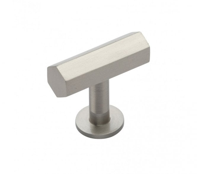 Heritage Brass C2239 Hexagonal T-Bar Cabinet Knob with Circular Rose 41mm - Satin Nickel