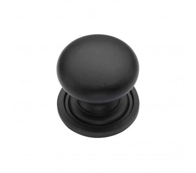 Heritage Brass C2240 Victorian Mushroom Cabinet Knobs - Matt Black