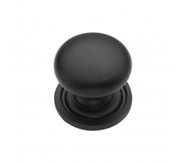 Heritage Brass C2240 Victorian Mushroom Cabinet Knobs - Matt Black